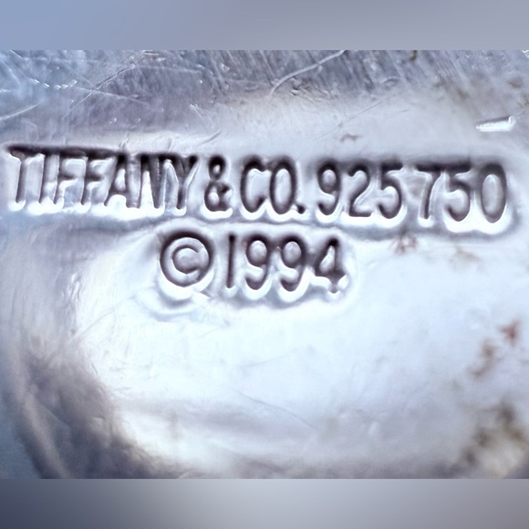 1994 Vintage Tiffany & Co. Locks Heart Necklace Pendant 18k Sterling 34” Vintage - Picture 5 of 6